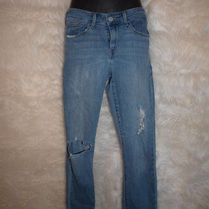 LEVI STRAUSS&CO Size 27 Distressed Clam Digger Jeans USED